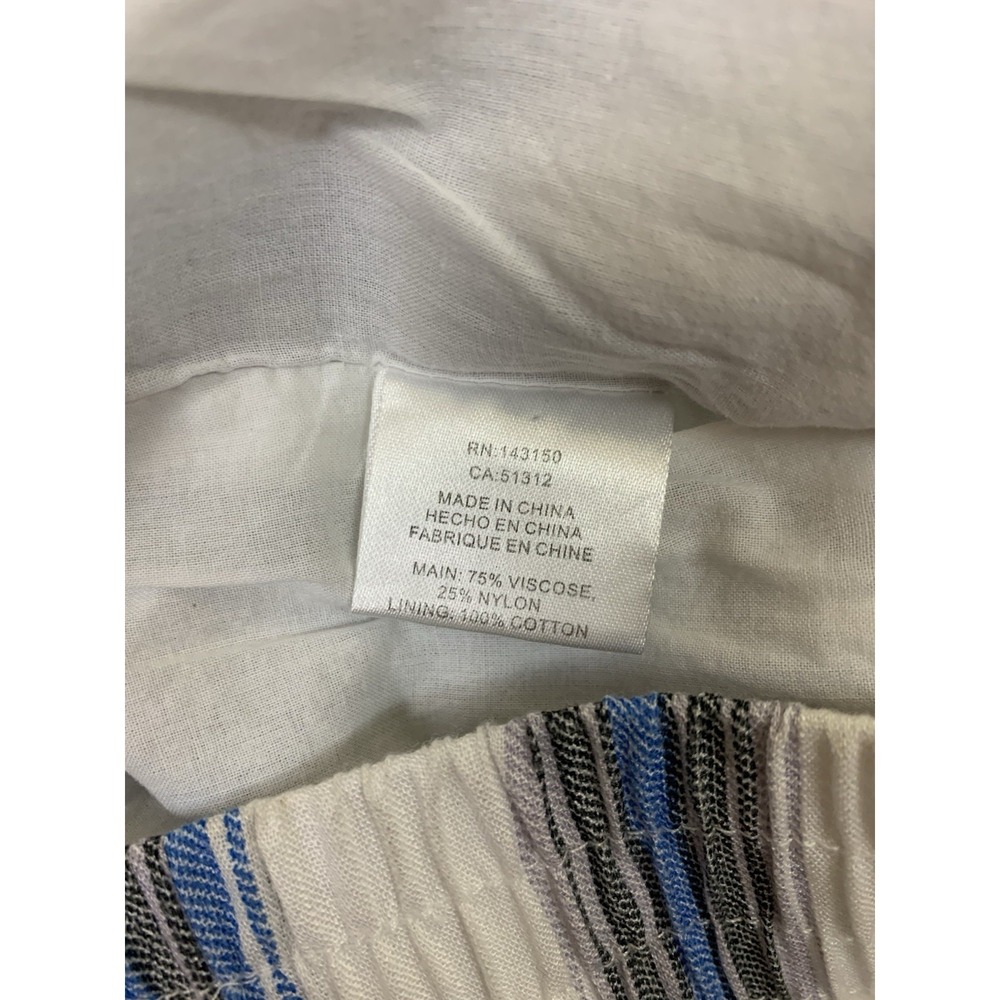 Vacate The Label Blue White Striped Linen Blend Pull On Shorts Small - Picture 4 of 4